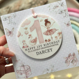 1st Birthday Card Ballerina