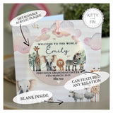 Relation New Baby Girl Card Safari