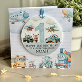 1st Birthday Vehicles Card