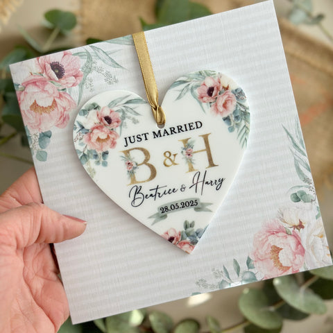 Wedding Card Personalised Heart