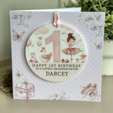 1st Birthday Card Ballerina