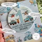 1st Birthday Vehicles Card