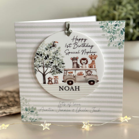 1st Birthday Safari Card