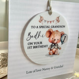 1st Birthday Teddy Card
