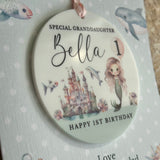 1st Birthday Mermaid Card