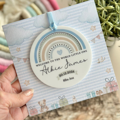 New Baby Boy Card Rainbow