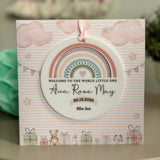 New Baby Girl Card Rainbow