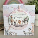 New Baby Girl Card Safari