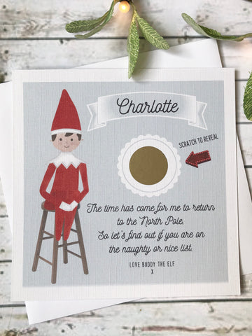 Elf Scratch & Reveal Nice List Card