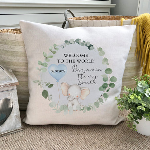 Blue New Baby Cushion