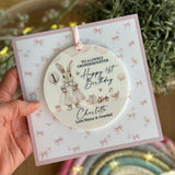 1st Birthday Pink Rabbit and Bows