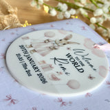 New Baby Girl Card Rabbit and Bows