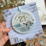 21st or Any Age Birthday Card Travel