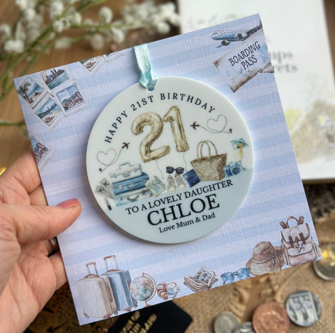21st or Any Age Birthday Card Travel
