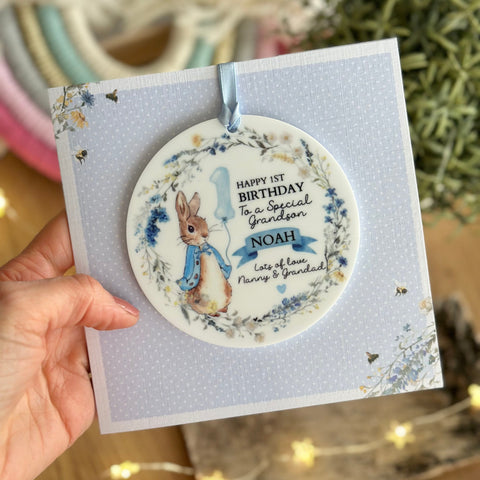 1st Birthday Blue Rabbit