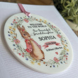 New Baby Grandson, Nephew Card Pink Rabbit