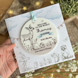 New Baby Boy Card Woodland Animals
