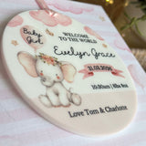 New Baby Girl Card Pink Elephant