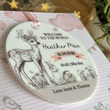 New Baby Girl Card Woodland Animals