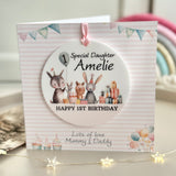 1st Birthday Party Animal Card