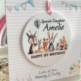 1st Birthday Party Animal Card