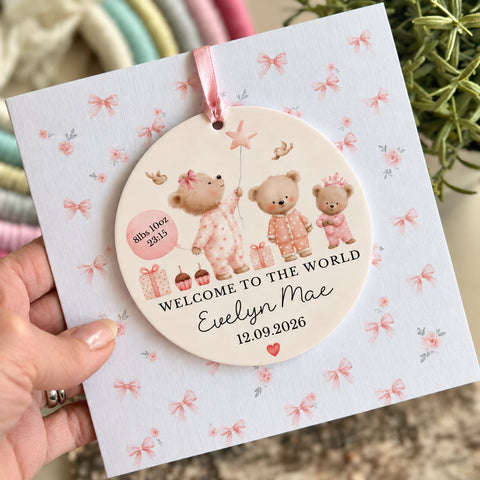 New Baby Girl Card Bears
