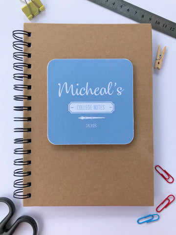 Copy of College/Uni Blue Personalised Notebook A5