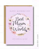 A5 Purple Wreath Mothers Day Card