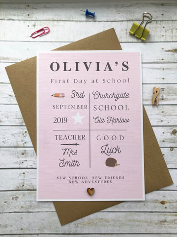 Good Luck School Card - Girl