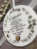 Godson Christening Keepsake.
