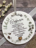 Godson Christening Keepsake.