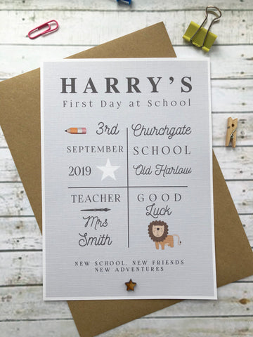 Good Luck School Card - Boy